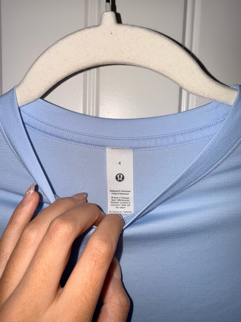 lululemon athletica Light Blue Short Sleeve Performance Tee - Picture 3 of 3